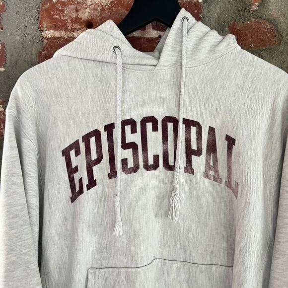 VTG Champion Reverse Weave Episcopal Hoodie Sweatshirt Mens M 20x27 - Picture 1 of 7